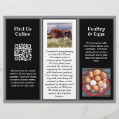 折り畳み農産物事業の白黒パンフレット チラシ (裏面)