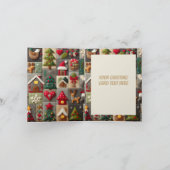 折り畳み雪だるまとスリーのクリスマスカード シーズンカード (内部)