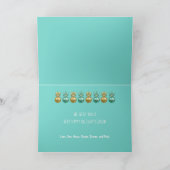 折り畳み青クリスマスフォトコラージュ シーズンカード (内部)