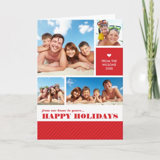 折り畳み4フォトクリスマスカード：:数々の写真1 シーズンカード (正面)