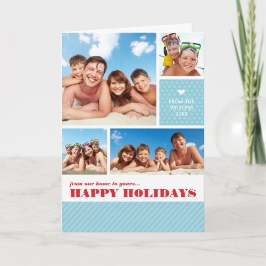 折り畳み4フォトクリスマスカード::数々の写真3 シーズンカード (正面)