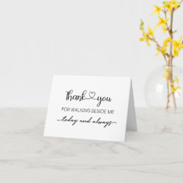 折り畳んだカードの横に歩くをありがとう カード