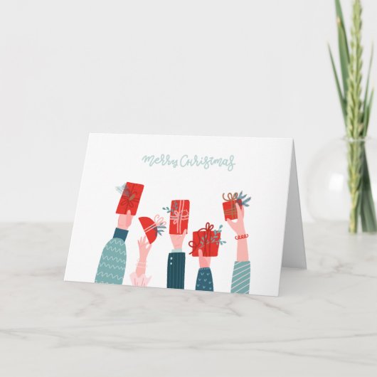 折り畳んだクリスマスカード サンキューカード (正面)