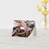 折り畳んだグリーティングカードに小さなキノコ カード (黄色い花)