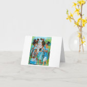 折り畳んだグリーティングカード「カニのテーブル」 カード (黄色い花)