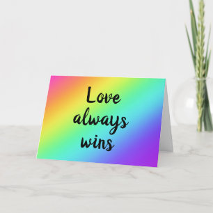 折り畳んだグリーティングカード「Love Always Wins」 カード