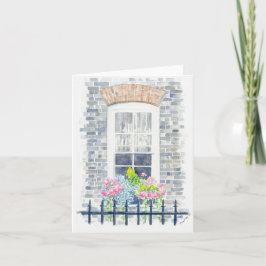 折り畳んだグリーティングカー絵画ド（水色） カード