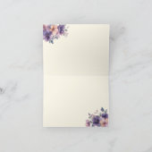 折り畳んだサンキューカードにピンク色の花を付ける サンキューカード (内部)