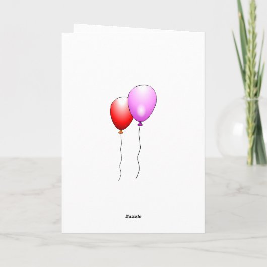 折り畳んだ誕生日カードのバルーン カード (裏面)