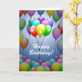 折り畳んだ誕生日カードのバルーン カード (黄色い花)