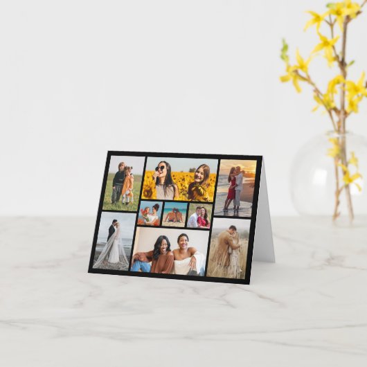 折り畳んだ9枚のフォトコラージュを作成 カード (黄色い花)