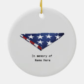 折り畳シンプルまれたアメリカ国旗の退役軍人デザイン セラミックオーナメント (裏面)