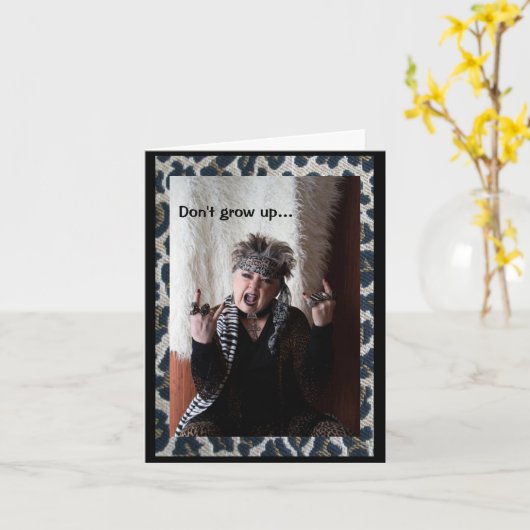 折り畳ユーモアのあるんだグリーティングカードを成長させない カード (黄色い花)