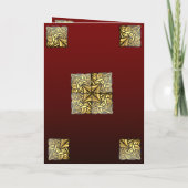 折り畳結婚まれたカードブルゴーニュ金ゴールドとメニュー 招待状 (裏面)