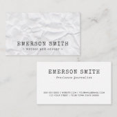 折り目付きホワイト紙ライターエディタプロフェッショナル 名刺 (正面/裏面)