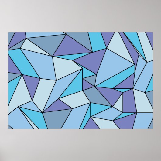 "折り目"アクアパープルエクストララージプリント ポスター (正面)