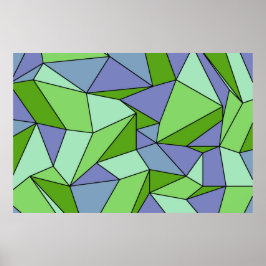 "折り目"グリーンパープルエクストララージプリント ポスター