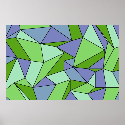 "折り目"グリーンパープルエクストララージプリント ポスター (正面)