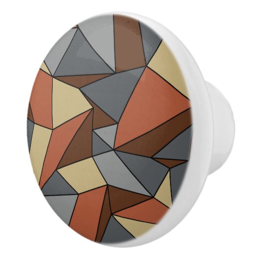 「折り目」ブラウンとグレー セラミックノブ (右)