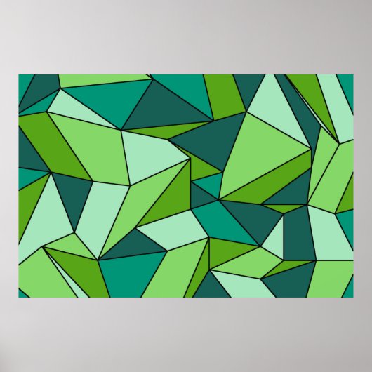 "折り目"緑の色合いエクストララージプリント ポスター (正面)