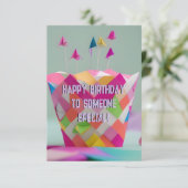 折り紙お洒落手作りケーキはがき カード (スタンド正面)