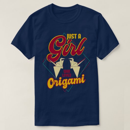 折り紙が大好きな女の子1 Tシャツ (デザイン正面)