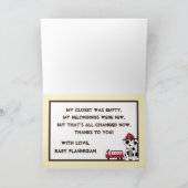 折り紙で作った消防車のありがとうカードの野焼き サンキューカード (内部)