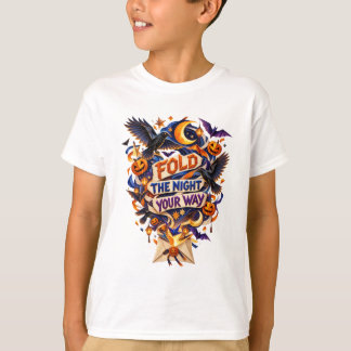 折り紙で夜を創る ハロウィーン・オリガミ Tシャツ
