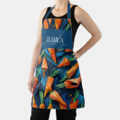 折り紙にんじん水彩模様パーソナライズされた エプロン (インサイチュ)