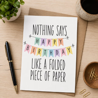 折り紙のように何も言わない「お誕生日おめでとう」 シーズンカード