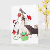 折り紙のクリスマス動物のクリスマスカード カード (黄色い花)