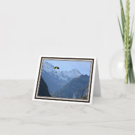 折り紙のグリーティングカード - スイスでのパラセーリング カード