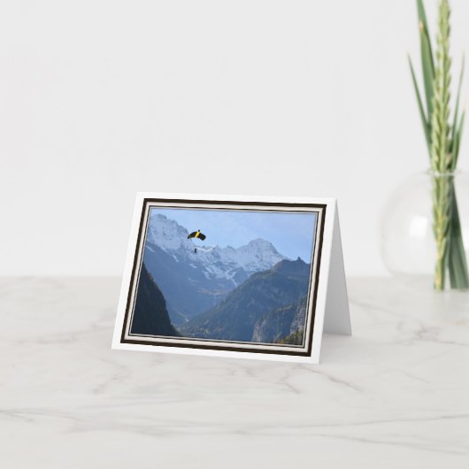 折り紙のグリーティングカード - スイスでのパラセーリング カード (正面)