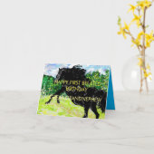 折り紙のグリーティングカード 1歳の誕生日 カード (黄色い花)