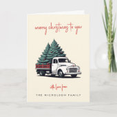 折り紙のホリデーカード | クリスマスの配達トラック シーズンカード (正面)