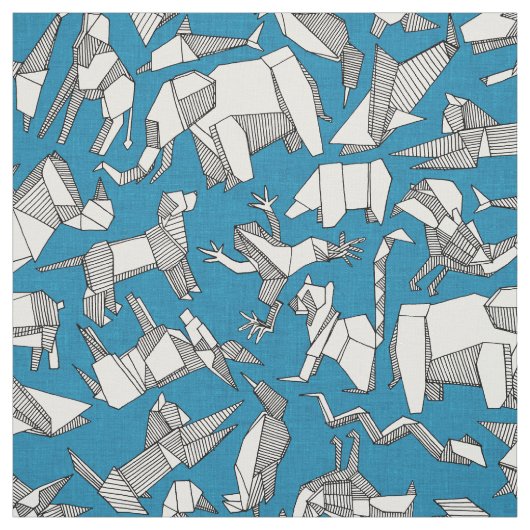 折り紙の動物Dityblue ファブリック (見本)