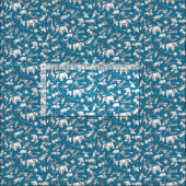 折り紙の動物Dityblue ファブリック (タイル)