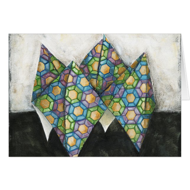 折り紙の占い師オン幾何学紙 (正面横)