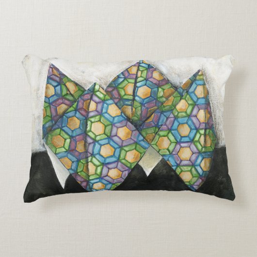 折り紙の占い師オン幾何学紙 アクセントクッション (正面)