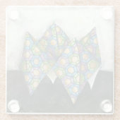 折り紙の占い師オン幾何学紙 ガラスコースター (裏面)