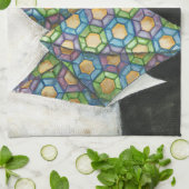 折り紙の占い師オン幾何学紙 キッチンタオル (折り畳み)