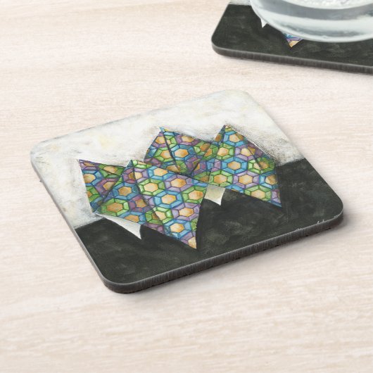 折り紙の占い師オン幾何学紙 コースター (左側)