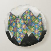 折り紙の占い師オン幾何学紙 ラウンドクッション (裏面)