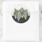 折り紙の占い師オン幾何学紙 ラウンドシール (バッグ)