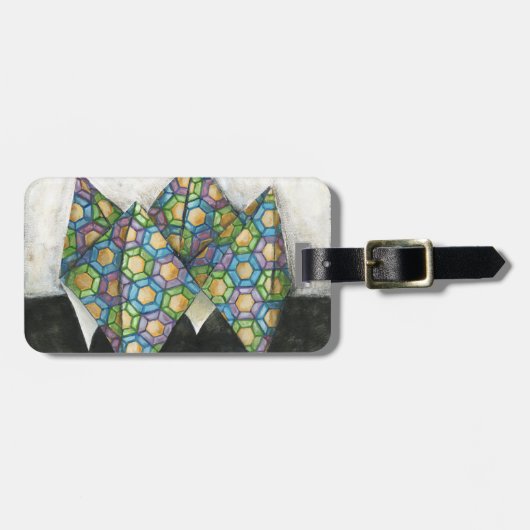 折り紙の占い師オン幾何学紙 ラゲッジタグ (正面横)