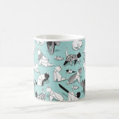 折り紙の子猫の友人//幾何学的な猫種 コーヒーマグカップ (中央)