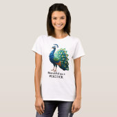 折り紙の孔雀Tシャツ 女性用 Tシャツ (正面フル)