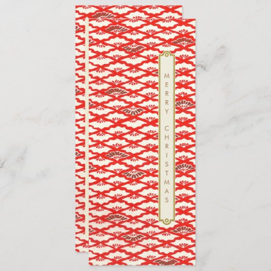 折り紙の日本の模様クリスマス シーズンカード (正面/裏面)