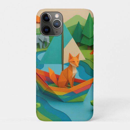 折り紙の森の動物たち - カラフルなおりがみ野生生物 Case-Mate iPhoneケース (裏)