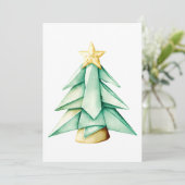 折り紙の水の色クリスマスツリー シーズンカード (スタンド正面)